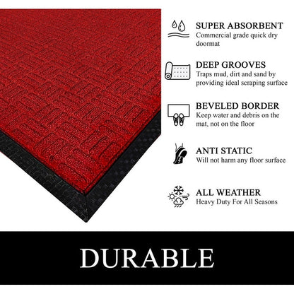 Tapis de porte A1HC neuf, durable et polyvalent, en caoutchouc polypropylène, pour usage intérieur et extérieur, toutes saisons.