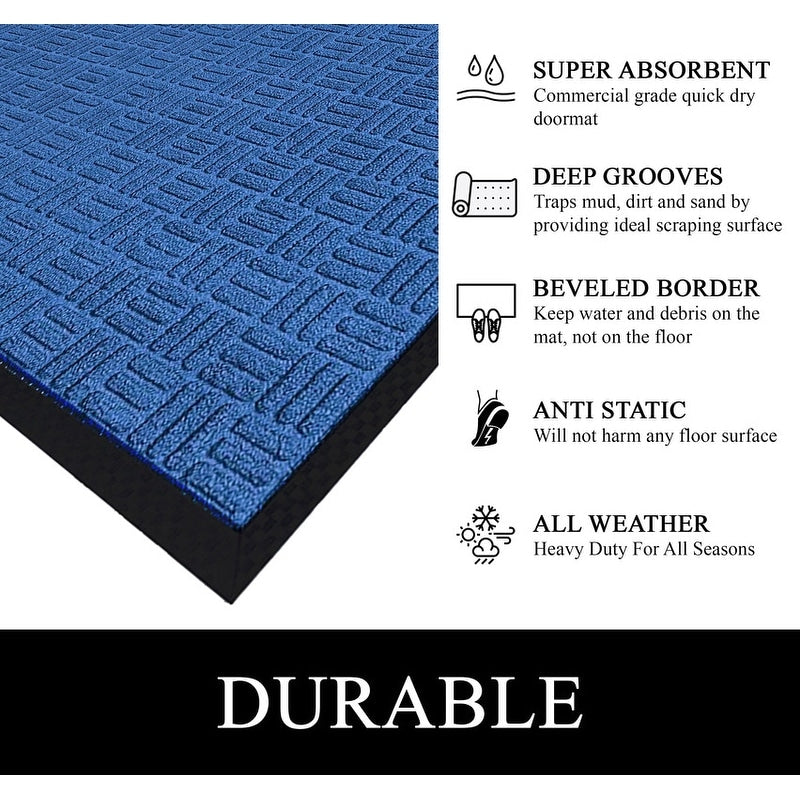Tapis de porte A1HC neuf, durable et polyvalent, en caoutchouc polypropylène, pour usage intérieur et extérieur, toutes saisons.