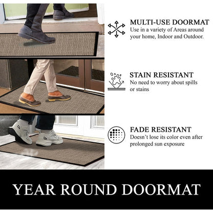 Tapis de porte A1HC neuf, durable et polyvalent, en caoutchouc polypropylène, pour usage intérieur et extérieur, toutes saisons.