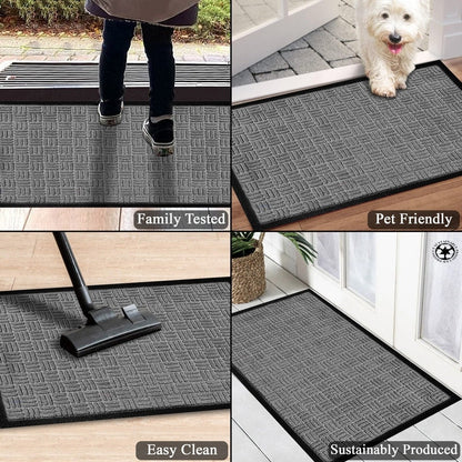 Tapis de porte A1HC neuf, durable et polyvalent, en caoutchouc polypropylène, pour usage intérieur et extérieur, toutes saisons.