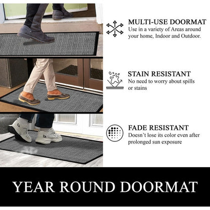 Tapis de porte A1HC neuf, durable et polyvalent, en caoutchouc polypropylène, pour usage intérieur et extérieur, toutes saisons.
