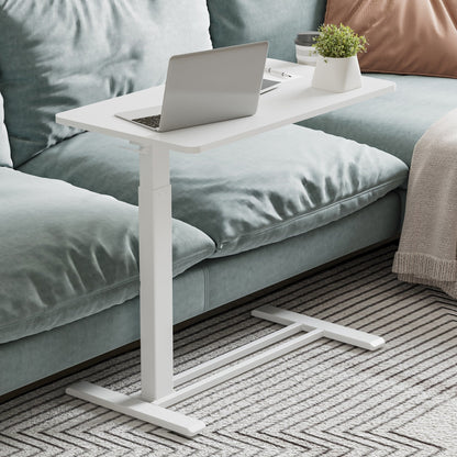 Table d'ordinateur portable mobile FunniHomi 28/32, réglable en hauteur, avec roulettes, blanc/noir, pour lit et canapé