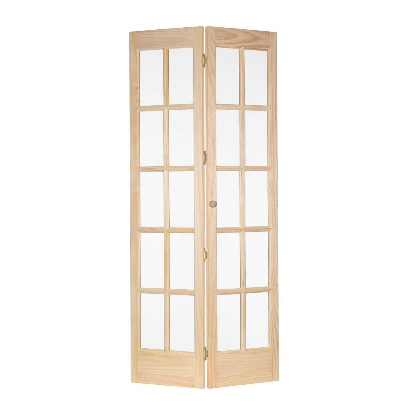 Porte pliante traditionnelle en pin brut AWC de 36 pouces avec verre divisé