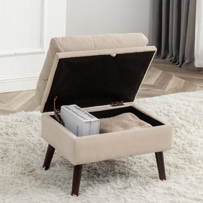 Fauteuil lounge HOMYKA avec dossier réglable et pouf de rangement