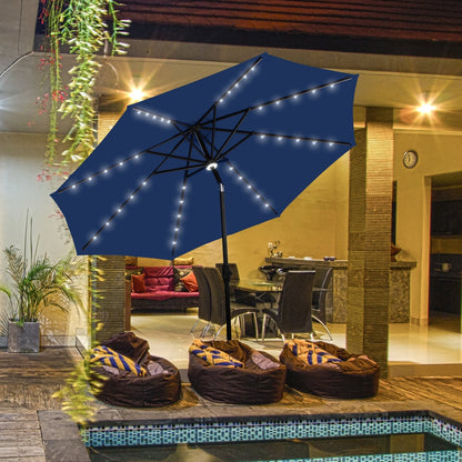 Parasol de terrasse Ainfox de 3 m avec éclairage, parasol solaire d'extérieur sans pied