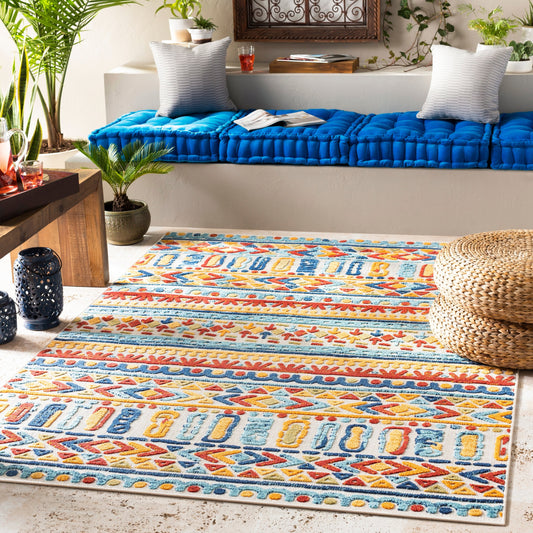 Tapis d'intérieur/extérieur Livabliss Aldine Vibrant Boho