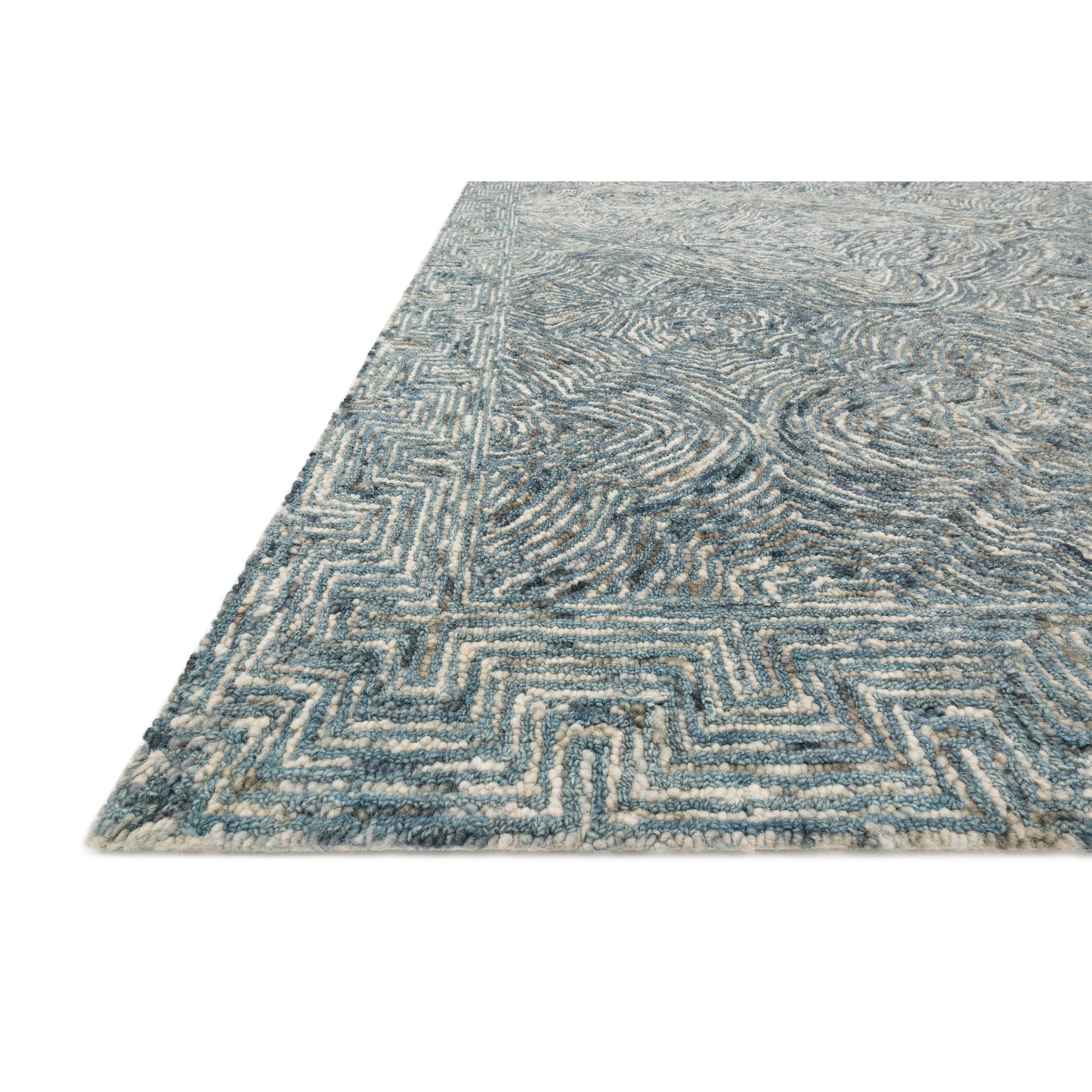 Tapis contemporain Alexander Home Aspen Denim Wool tufté à la main