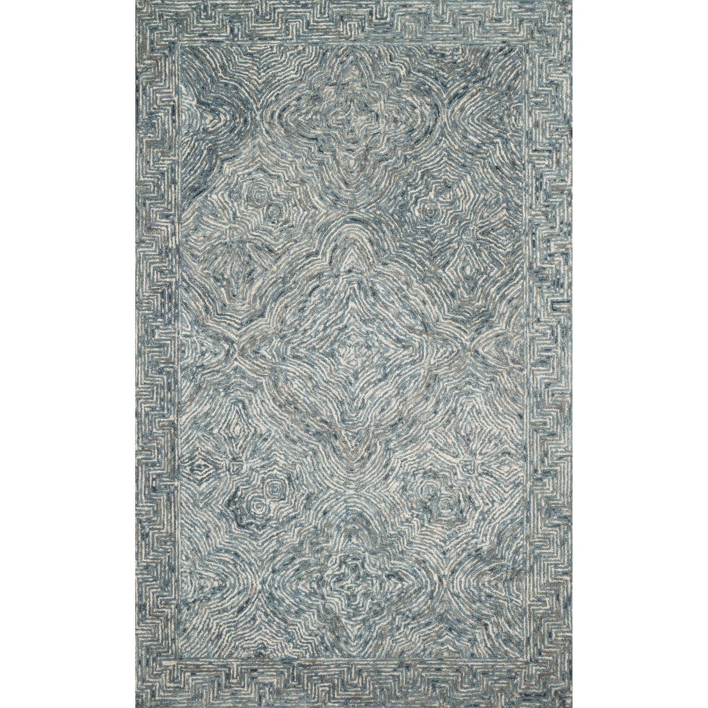 Tapis contemporain Alexander Home Aspen Denim Wool tufté à la main