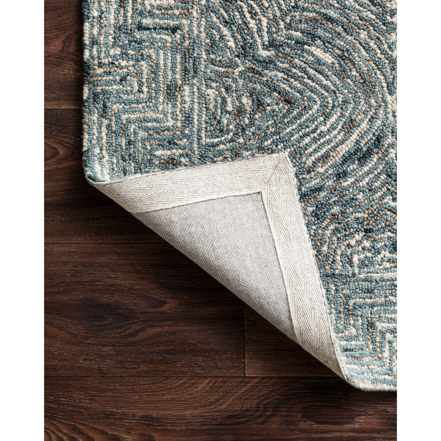 Tapis contemporain Alexander Home Aspen Denim Wool tufté à la main