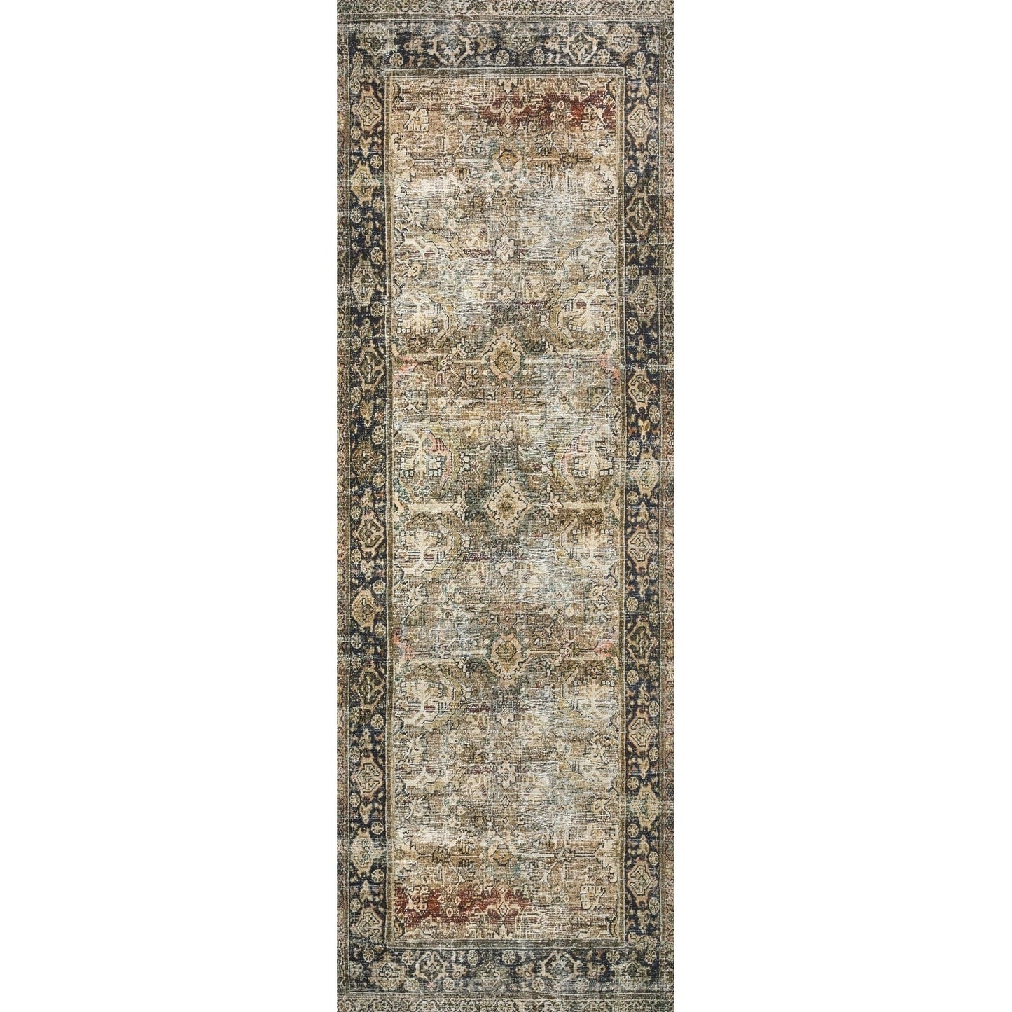 Tapis imprimé à motif oriental Alexander Home Isabelle, tons olive
