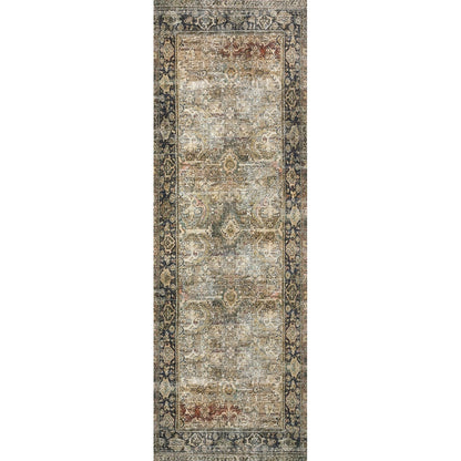 Tapis imprimé à motif oriental Alexander Home Isabelle, tons olive