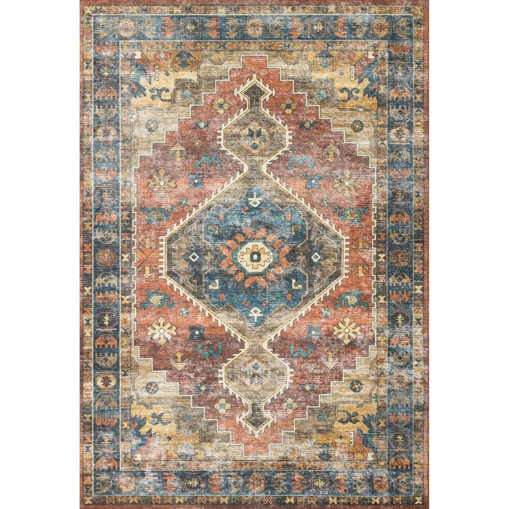 Tapis Alexander Home Leanne à imprimé aztèque vintage transitionnel