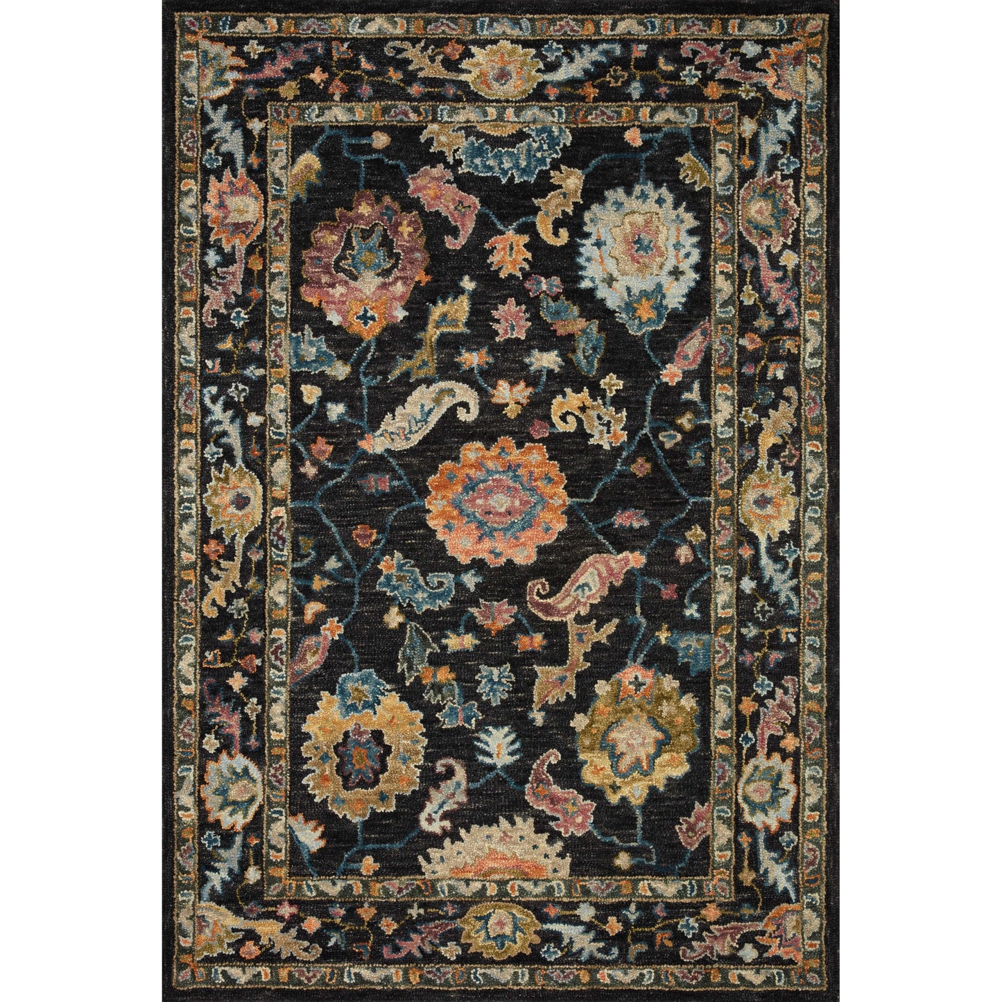 Tapis Alexander Home Megan Floral en laine 100 % tissé à la main