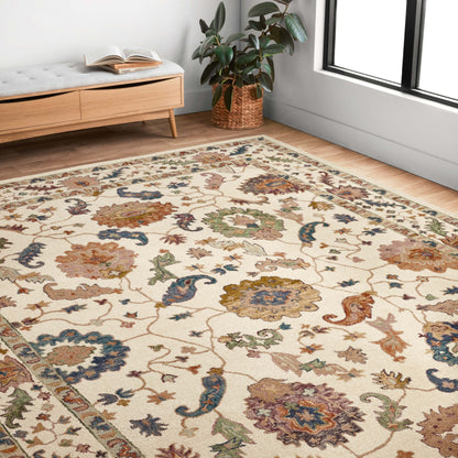 Tapis Alexander Home Megan Floral en laine 100 % tissé à la main