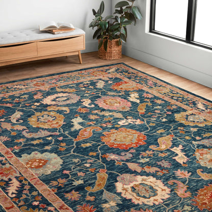 Tapis Alexander Home Megan Floral en laine 100 % tissé à la main