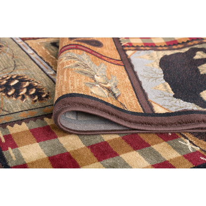 Tapis et descentes de lit - Tapis style chalet/ferme pour salon, chambre, salle à manger, cuisine - 60 x 90 cm / 90 x 240 cm / 150 x 210 cm / 240 x 300 cm / 270 x 360 cm / Rond