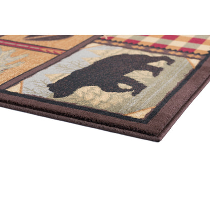 Tapis et descentes de lit - Tapis style chalet/ferme pour salon, chambre, salle à manger, cuisine - 60 x 90 cm / 90 x 240 cm / 150 x 210 cm / 240 x 300 cm / 270 x 360 cm / Rond