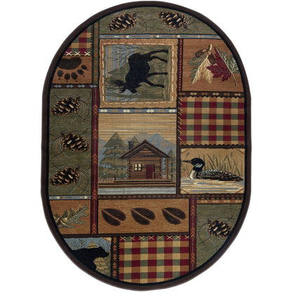 Tapis et descentes de lit - Tapis style chalet/ferme pour salon, chambre, salle à manger, cuisine - 60 x 90 cm / 90 x 240 cm / 150 x 210 cm / 240 x 300 cm / 270 x 360 cm / Rond