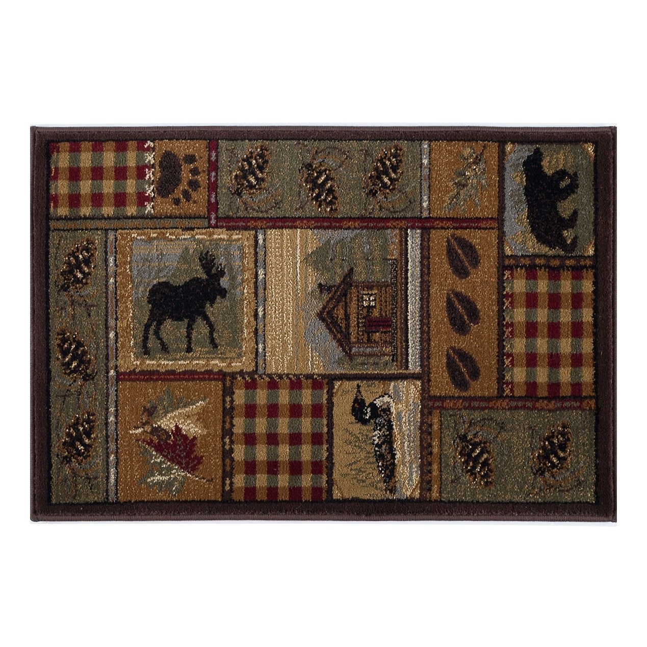 Tapis et descentes de lit - Tapis style chalet/ferme pour salon, chambre, salle à manger, cuisine - 60 x 90 cm / 90 x 240 cm / 150 x 210 cm / 240 x 300 cm / 270 x 360 cm / Rond