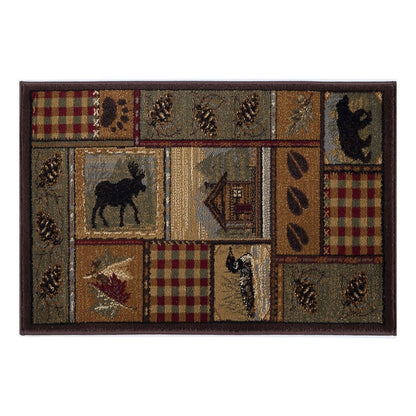 Tapis et descentes de lit - Tapis style chalet/ferme pour salon, chambre, salle à manger, cuisine - 60 x 90 cm / 90 x 240 cm / 150 x 210 cm / 240 x 300 cm / 270 x 360 cm / Rond