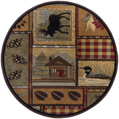 Tapis et descentes de lit - Tapis style chalet/ferme pour salon, chambre, salle à manger, cuisine - 60 x 90 cm / 90 x 240 cm / 150 x 210 cm / 240 x 300 cm / 270 x 360 cm / Rond