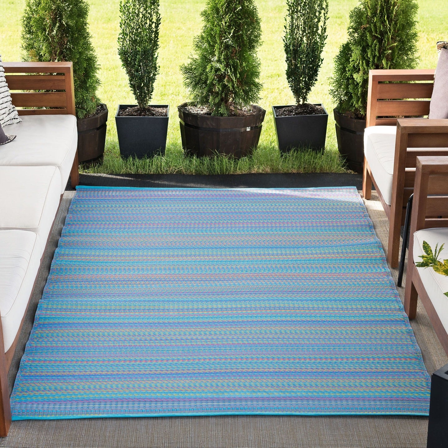 Tapis d'intérieur/extérieur à rayures Sundown Beach