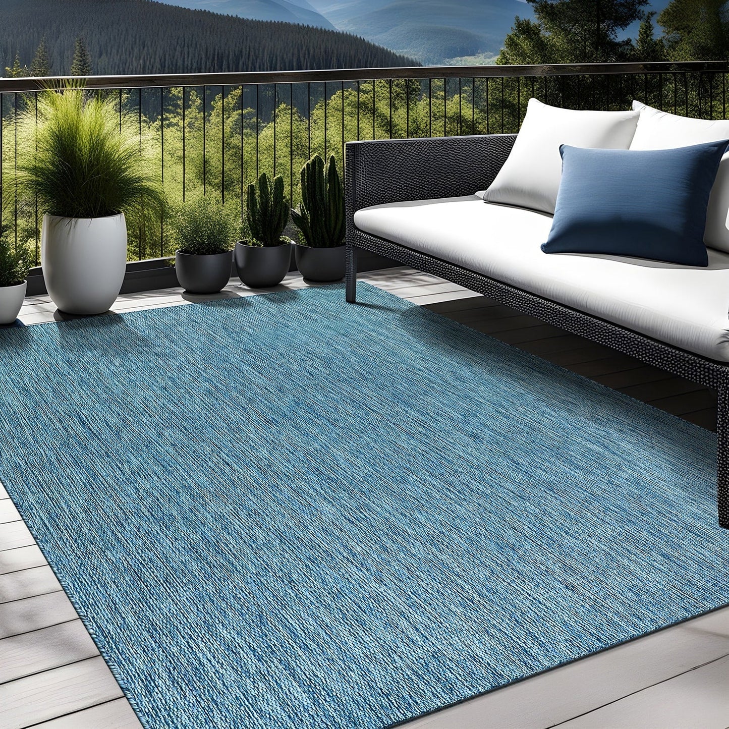 Tapis Aloha lavable uni pour intérieur/extérieur, terrasse, salon