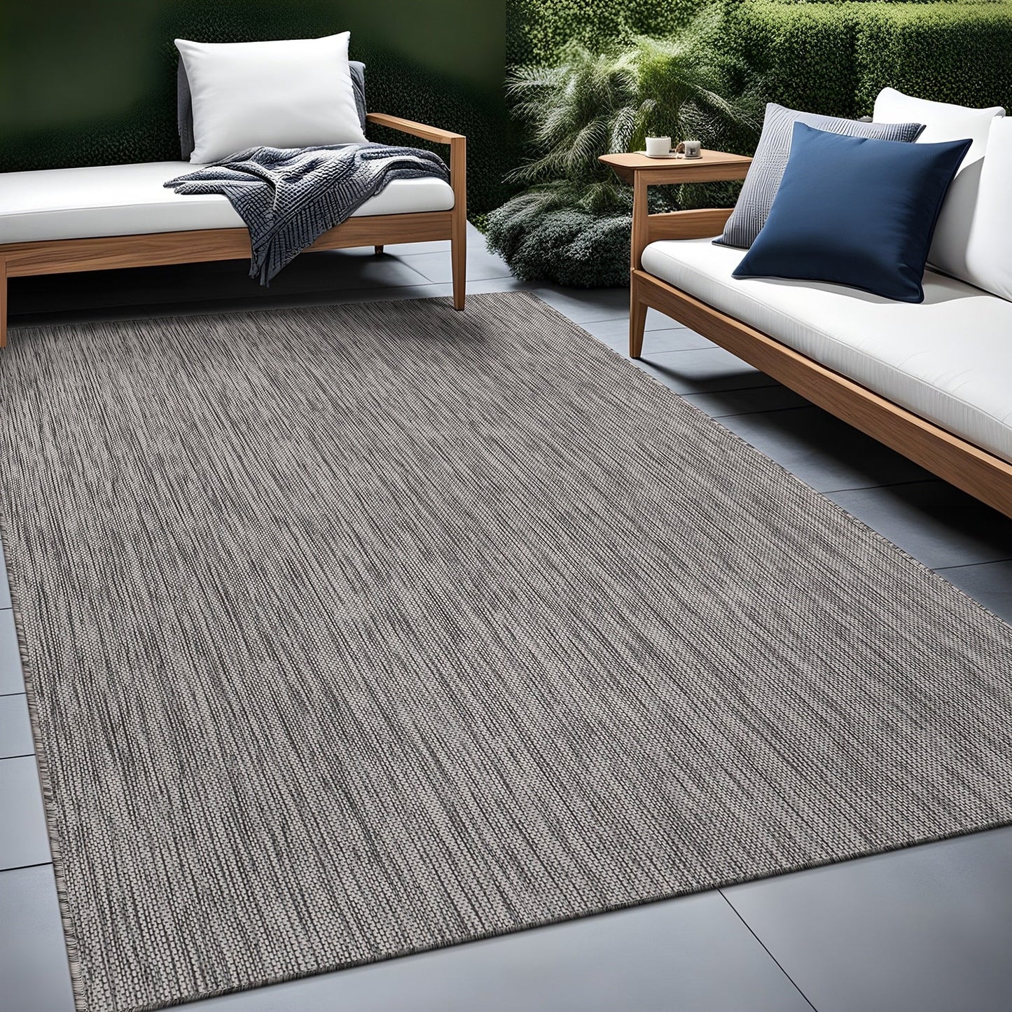 Tapis Aloha lavable uni pour intérieur/extérieur, terrasse, salon