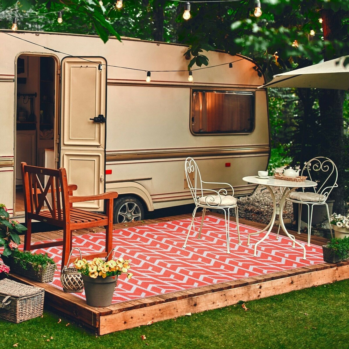 Tapis d'extérieur Amsterdam Design 100 % écologique en plastique léger