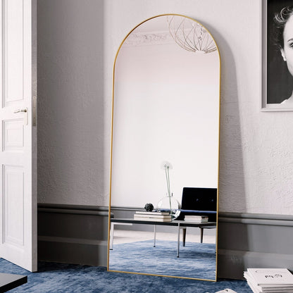Miroir sur pied arqué pleine longueur, miroir mural décoratif