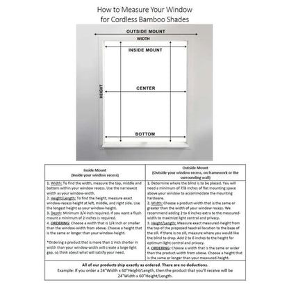 Stores Arlo Blinds sans cordon Java en bambou profond, hauteur 60 pouces