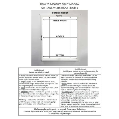 Stores romains en bambou Arlo Blinds Tuscan de 74 pouces de haut, sans cordon, à levage vertical