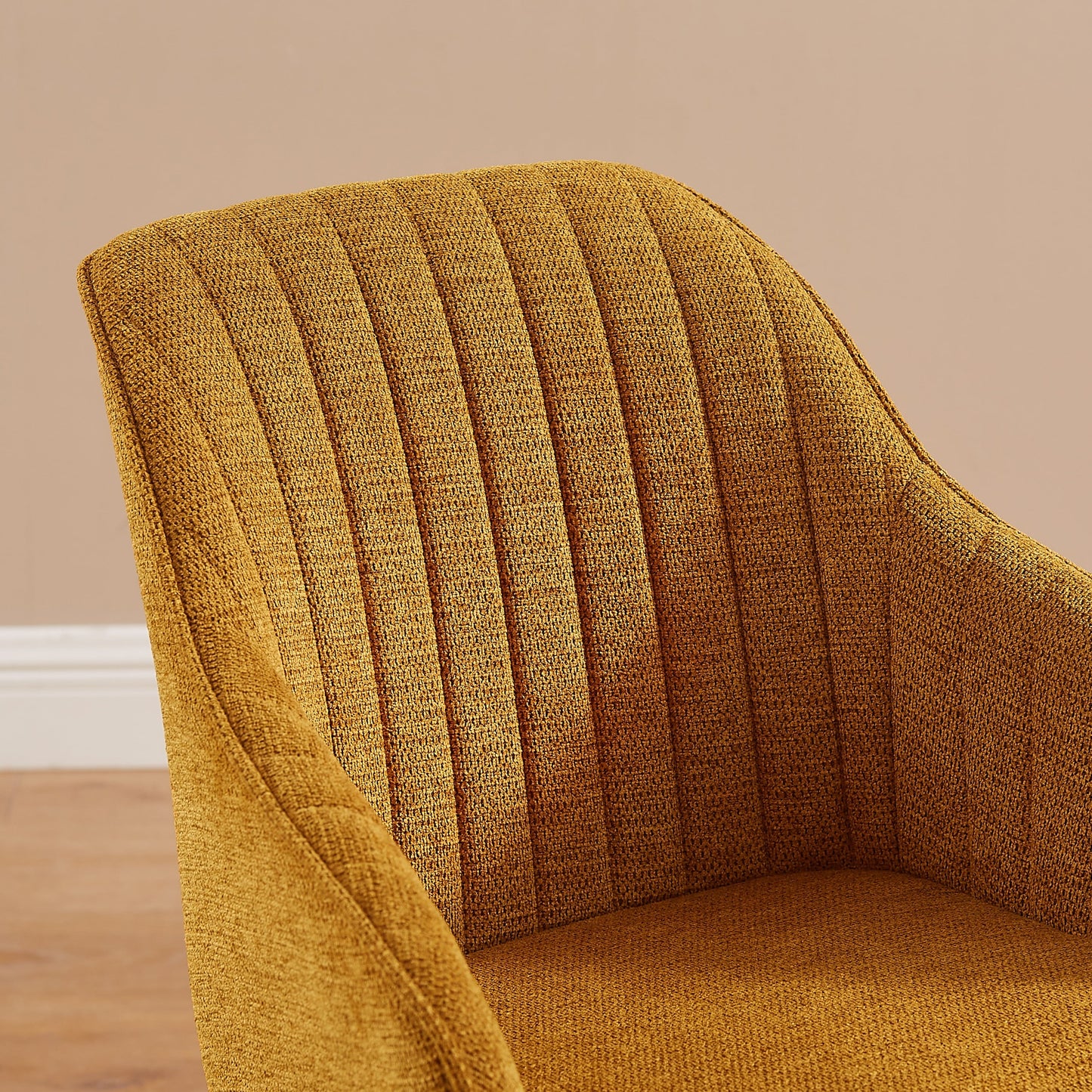 Fauteuil d'appoint pivotant Art Leon pour bureau moderne avec pieds en bois