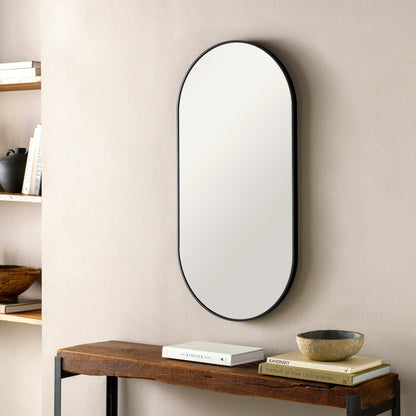 Miroir décoratif ovale en aluminium moderne Livabliss Aranya