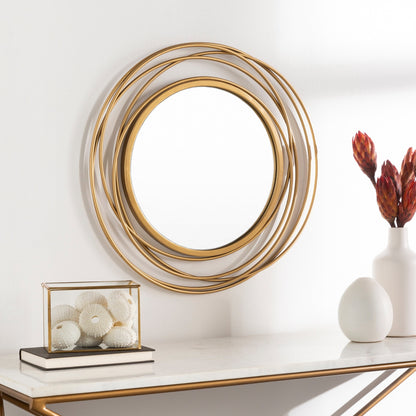 Miroir rond doré Livabliss Kindra Modern Circles