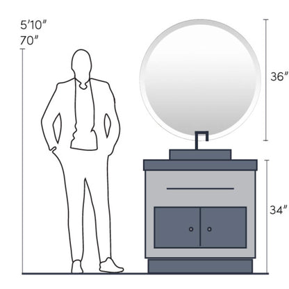Miroir rond biseauté moderne Mei de Artistic Weavers