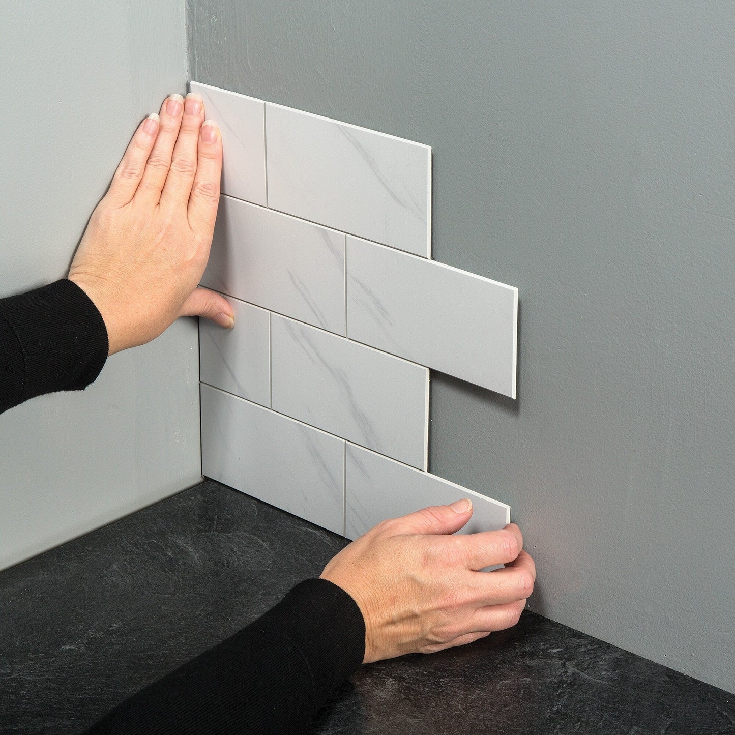 Carreaux muraux autocollants Aspect Collage