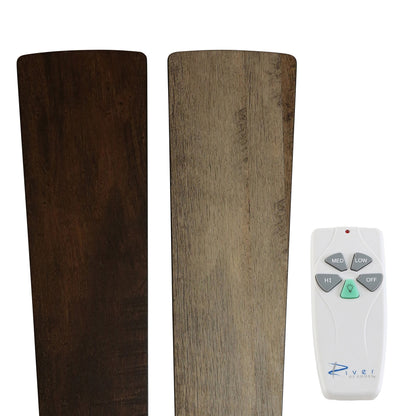 Ventilateur de plafond Astrid River of Goods, 3 lumières, 52 pouces, bronze huilé multicolore et vitrail - 52 x 52 x 14,75/19,75