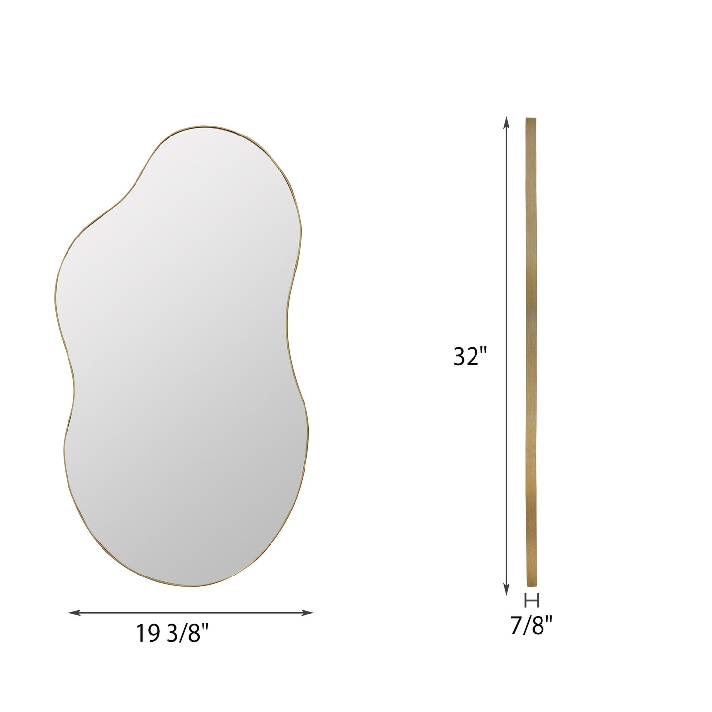 Miroir mural asymétrique ondulé de style antique