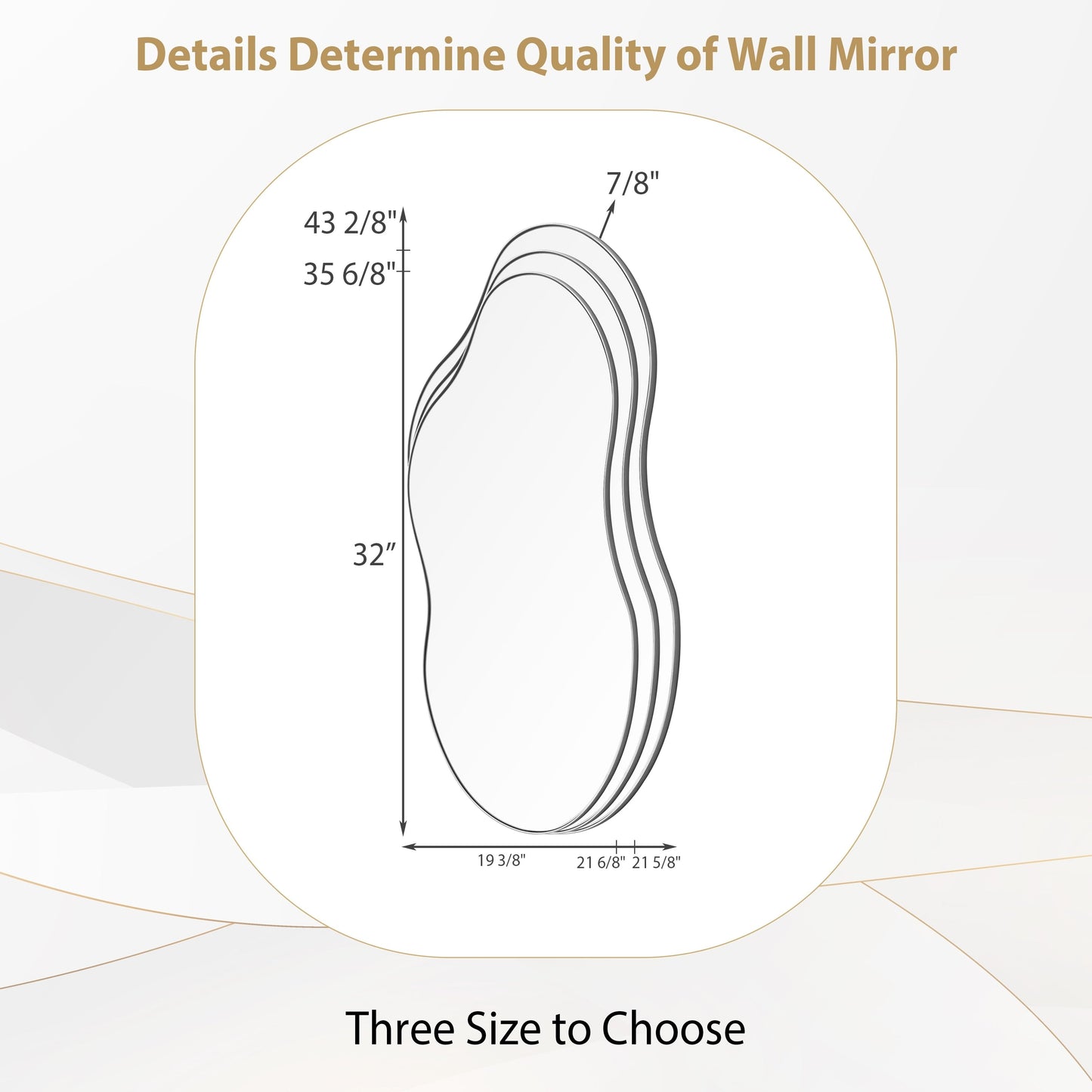 Miroir mural asymétrique ondulé de style antique