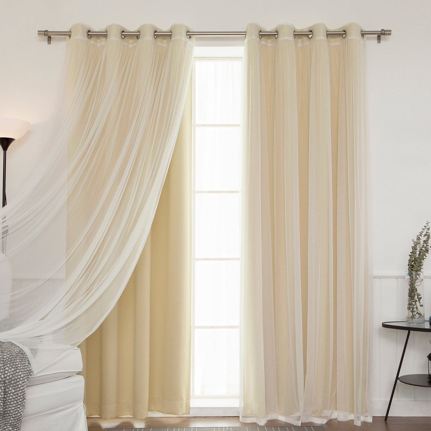 Ensemble de 4 panneaux de rideaux occultants transparents Aurora Home Mix and Match