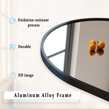 Miroir sur pied en métal arqué, miroir pleine longueur, miroir mural