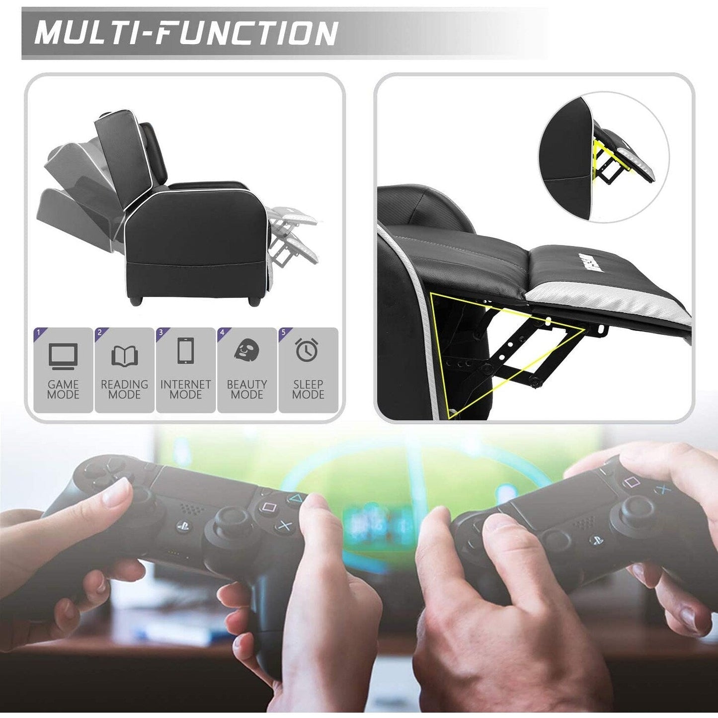 Canapé inclinable ergonomique en cuir PU BOSSIN pour salon