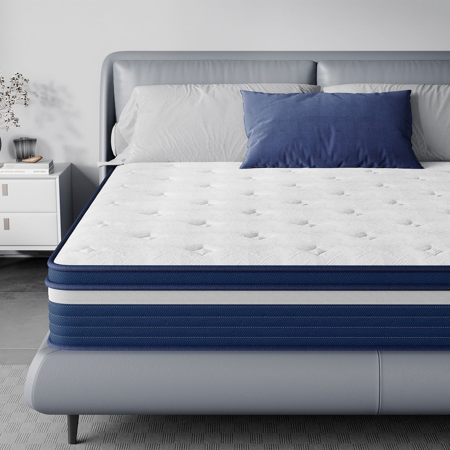Matelas SweDrea à ressorts ensachés hybride de 25 cm (10 po) soulageant la pression et rafraîchissant, certifié CertiPUR-US, SGS et OEKO-TEX.