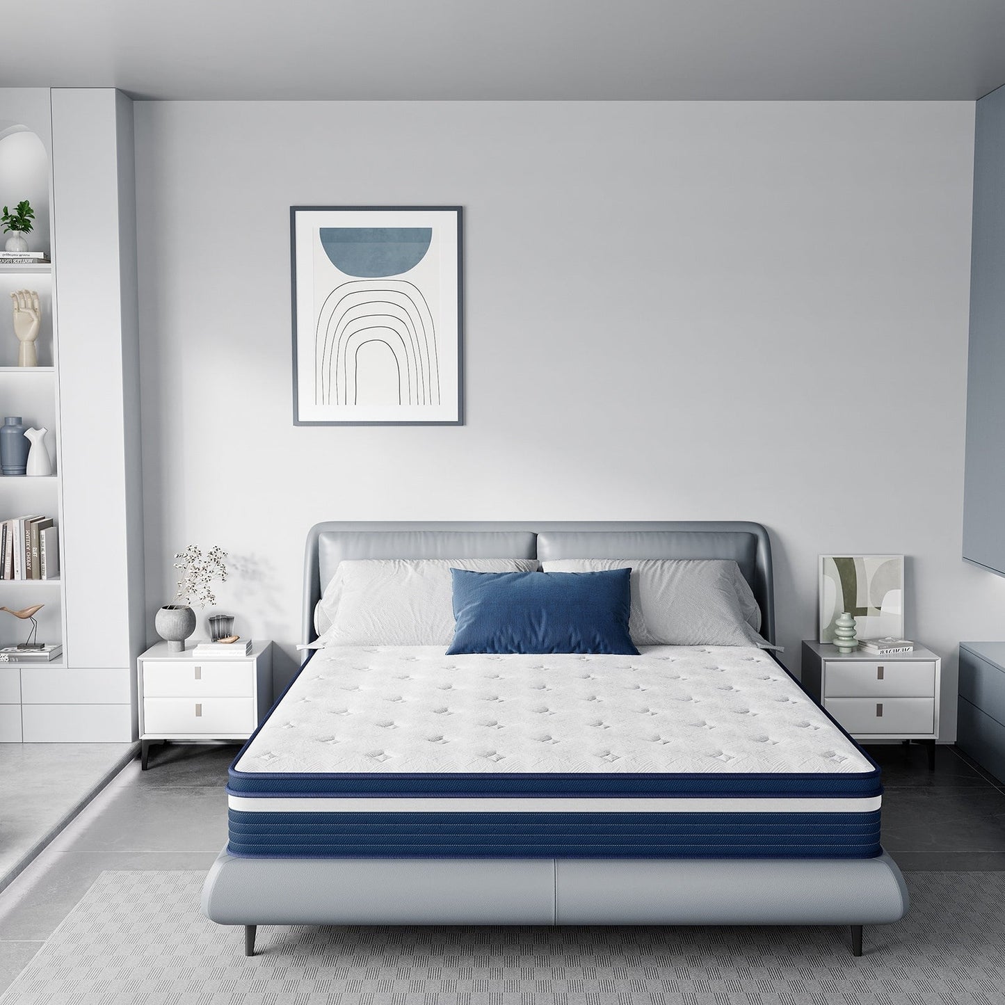 Matelas SweDrea à ressorts ensachés hybride de 25 cm (10 po) soulageant la pression et rafraîchissant, certifié CertiPUR-US, SGS et OEKO-TEX.