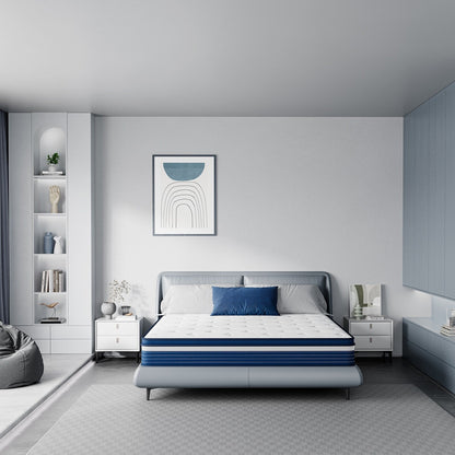 Matelas SweDrea à ressorts ensachés hybride de 25 cm (10 po) soulageant la pression et rafraîchissant, certifié CertiPUR-US, SGS et OEKO-TEX.