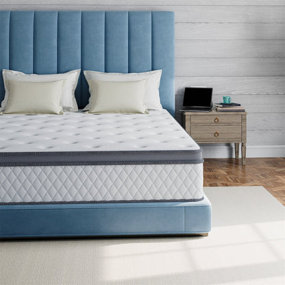 Matelas SweDrea 12 po en mousse à mémoire de forme hybride ferme avec CertiPUR-US et Oeko-TEX, doté de ressorts renforcés.