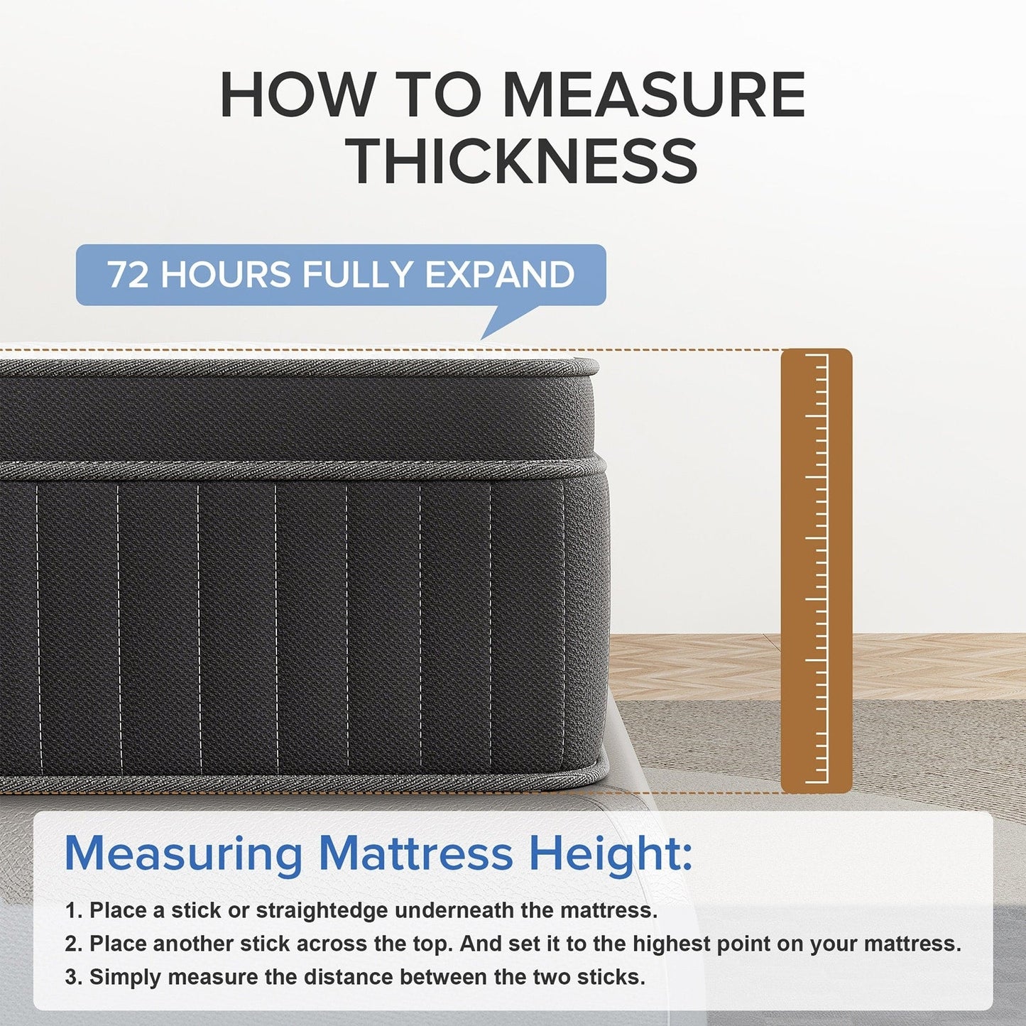 Matelas hybride SweDrea de 30 cm (12 po) en mousse à mémoire de forme moelleuse infusée de gel, rafraîchissant et respirant, certifié CertiPUR-US, SGS et OEKO-TEX®.