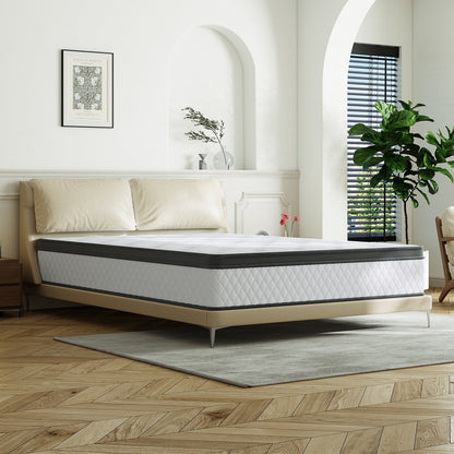 Matelas SweDrea 12 po en mousse à mémoire de forme hybride ferme avec CertiPUR-US et Oeko-TEX, doté de ressorts renforcés.