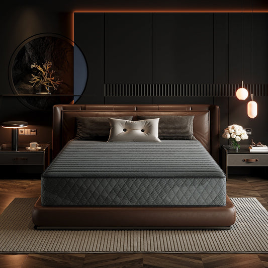 Matelas hybride SweDrea 8/12 po, fermeté moyenne, en mousse à mémoire de forme infusée de gel, rafraîchissant et respirant, certifié CertiPUR-US, SGS et OEKO-TEX®.